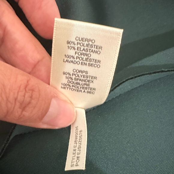 NWT ELIZA J Asymmetric Draped Ruffle Scuba Sheath Dress in Hunter Green Size 24w - Picture 10 of 13